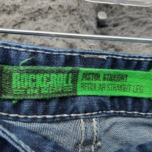 Rock & Roll Denim Jeans Mens 34x30 Blue Pistol Straight Regular Denim - Picture 2 of 14